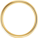 14K Yellow 8 mm Milgrain Beveled-Edge Comfort-Fit Half Round Band Size 12
