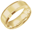 14K Yellow Gold 6 mm Milgrain Beveled-Edge Comfort-Fit Half Round Band Size 5.5