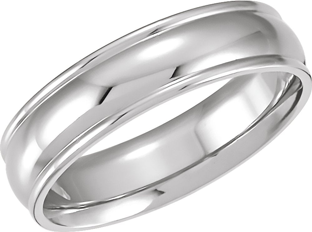 14K White Gold Comfort-Fit Wedding Band Size 10 