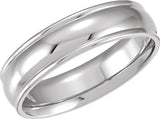 14K White Gold Comfort-Fit Wedding Band Size 10 