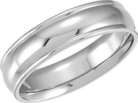 14K White Gold Comfort-Fit Wedding Band Size 10 