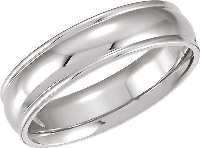 14K White Gold Comfort-Fit Wedding Band Size 10 