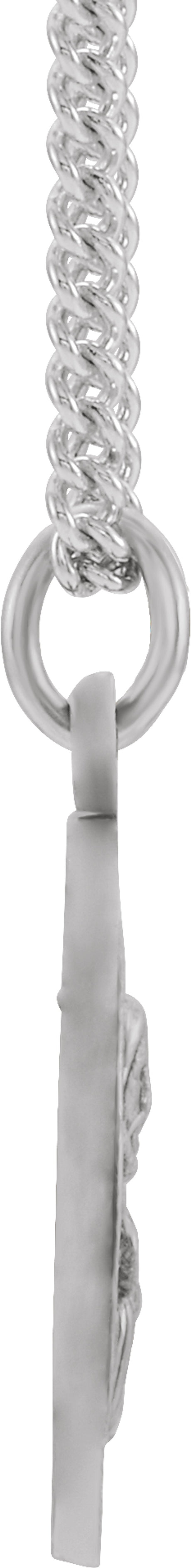 Sterling Silver 15 mm Round Scapular 18" Necklace