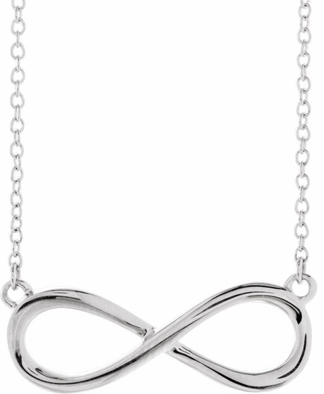 14K White Gold Infinity-Inspired 16-18" Necklace
