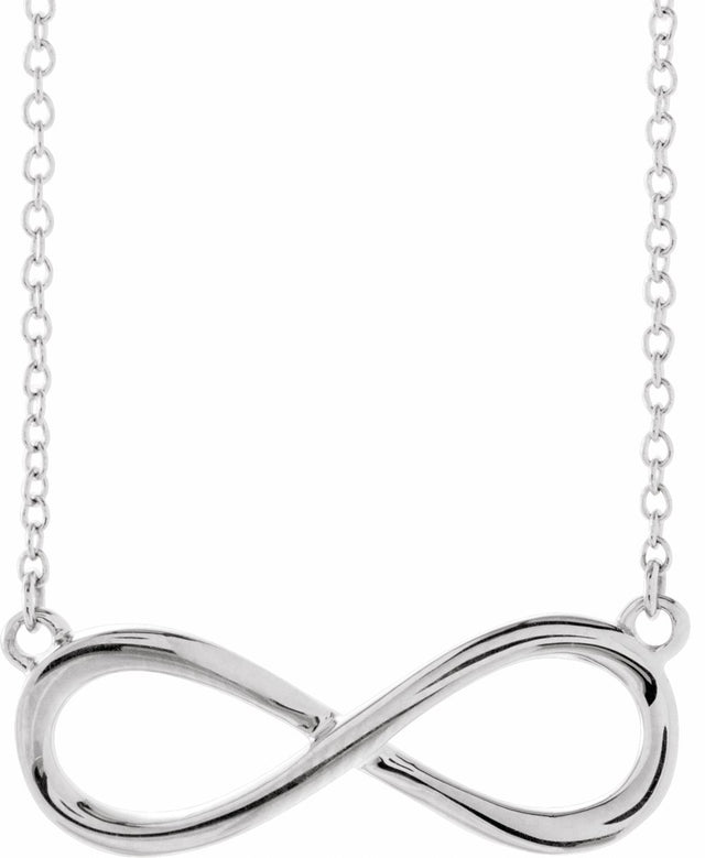 14K White Infinity-Inspired 16-18" Necklace