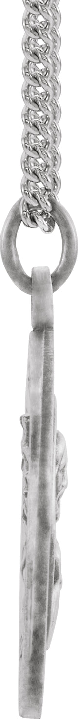 Sterling Silver 18 mm Round Scapular 18" Necklace