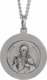 Sterling Silver 18 mm Round Scapular 18" Necklace