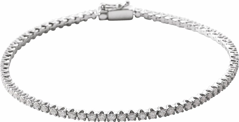 14K White Gold 2 CTW Natural Diamond Line 7" Bracelet