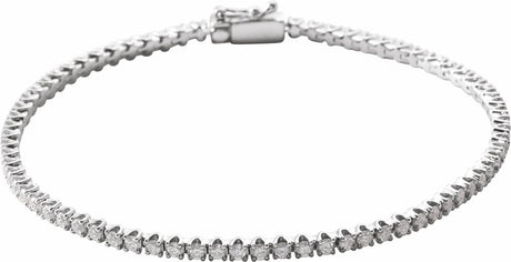 14K White Gold 2 CTW Natural Diamond Line 7" Bracelet