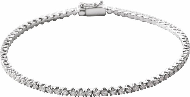 14K White Gold 2 CTW Natural Diamond Line 7" Bracelet