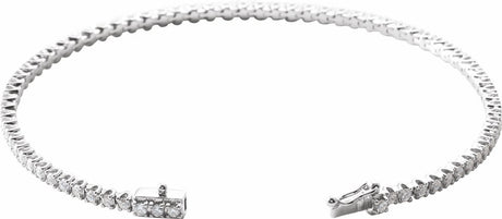 14K White Gold 2 CTW Natural Diamond Line 7" Bracelet