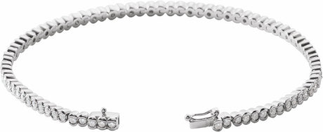 14K White Gold 2 CTW Natural Diamond Line 7" Bracelet