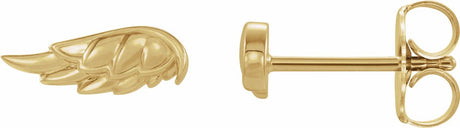 14K Yellow Gold Angel Wing Earrings  