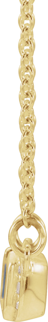 14K Yellow Gold Lab-Grown Ruby & .02 CTW Natural Diamond Bar 16" Necklace