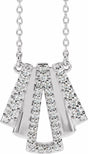 14K White Gold 1/4 CTW Natural Diamond Art Deco 18" Necklace