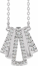 14K White Gold 1/4 CTW Natural Diamond Art Deco 18" Necklace