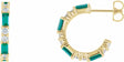 14K Yellow Gold Lab-Grown Emerald & 1/2 CTW Natural Diamond 17.2 mm Hoop Earrings