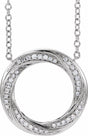 14K White 1/5 CTW Natural Diamond Circle 16-18" Necklace