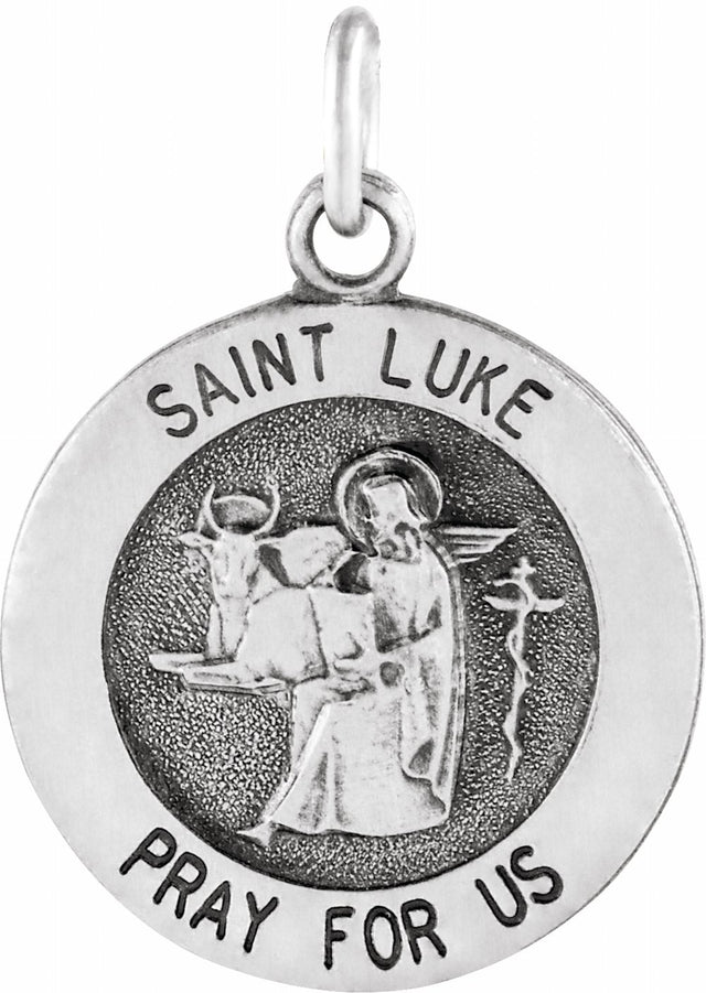 Sterling Silver 18 mm St. Luke Medal  