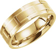 14K Yellow Gold 7 mm Grooved Band Size 9.5