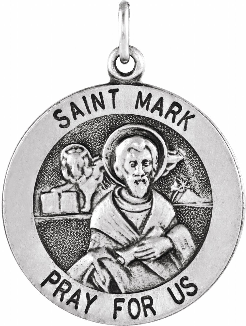 Sterling Silver 18 mm Round St. Mark Medal