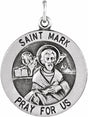 Sterling Silver 18 mm Round St. Mark Medal