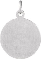 14K White 18 mm Round St. Luke Medal