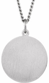 Sterling Silver 25 mm Round St. Joseph Medal 24" Necklace