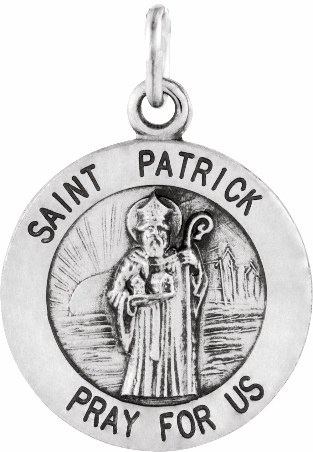 Sterling Silver 15 mm St. Patrick Medal  