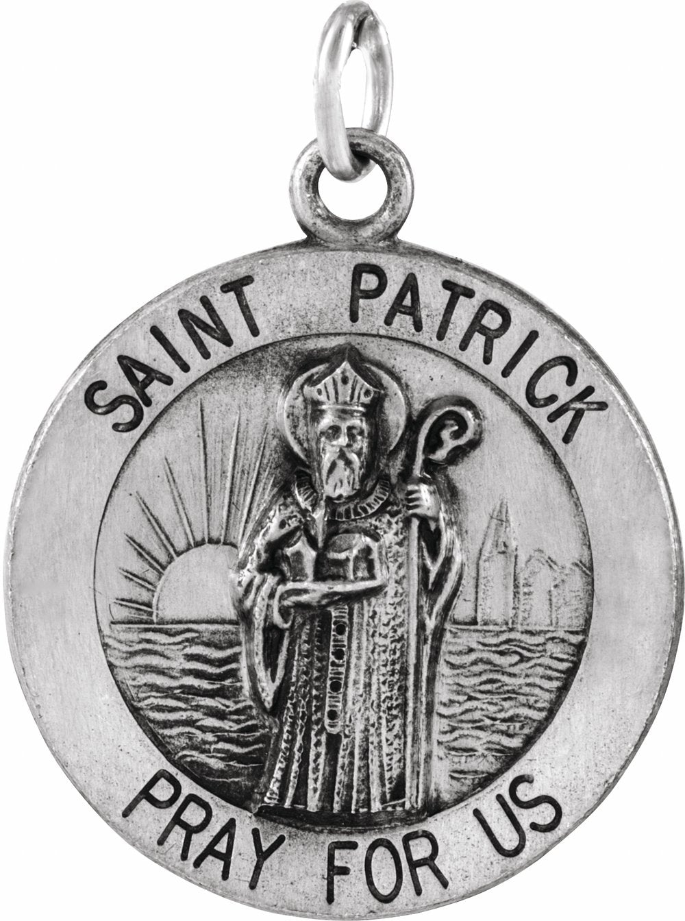 Sterling Silver 18 mm St. Patrick Medal  