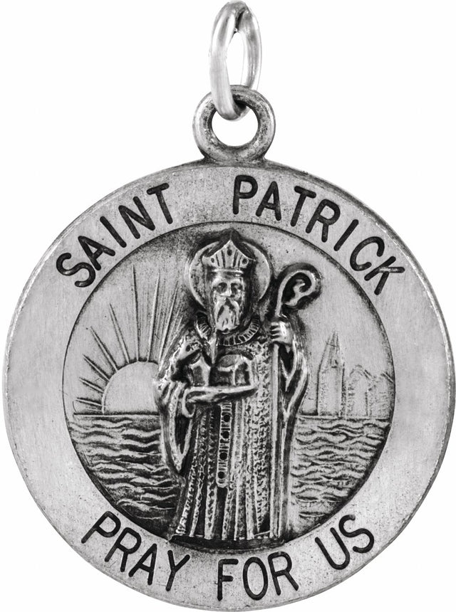 Sterling Silver 18 mm St. Patrick Medal  