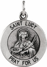 Sterling Silver 15 mm St. Lucy Medal  