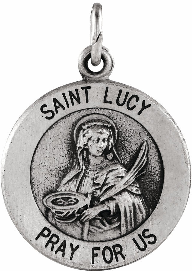 Sterling Silver 15 mm St. Lucy Medal  