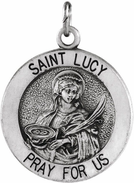 Sterling Silver 18 mm St. Lucy Medal  
