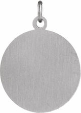 14K White 18 mm Round St. Lucy Medal