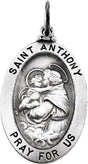 Sterling Silver 23x16 mm St. Anthony of Padua Medal 