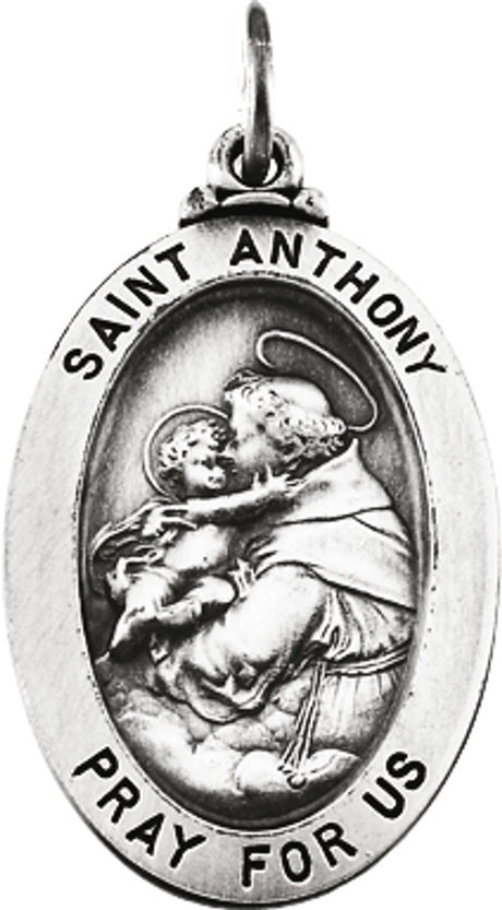 Sterling Silver 25x18 mm St. Anthony of Padua Medal 