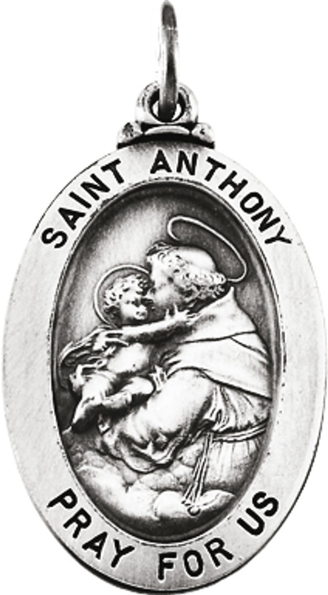 Sterling Silver 25x18 mm St. Anthony of Padua Medal 