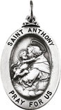 Sterling Silver 25x18 mm St. Anthony of Padua Medal 