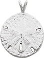 14K White Sand Dollar Pendant