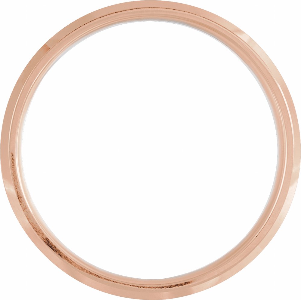 14K Rose/White/Rose 6 mm Beveled-Edge Band with Satin Finish Size 10