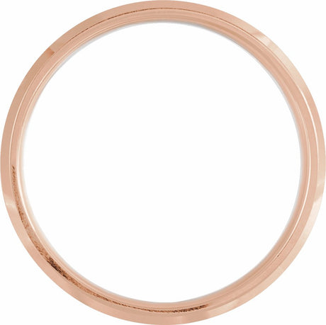 14K Rose/White/Rose 6 mm Beveled-Edge Band with Satin Finish Size 10