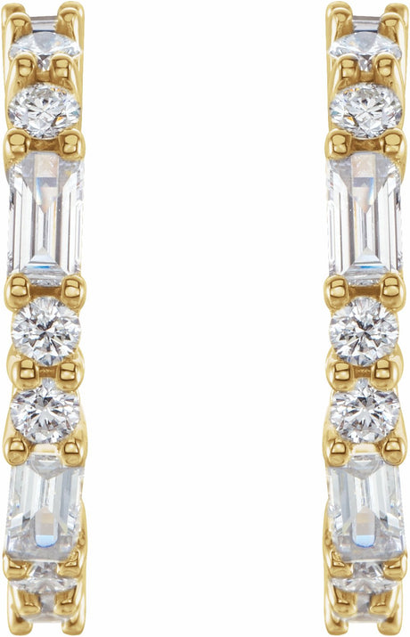 14K Yellow Gold 1/5 CTW Natural Diamond 17.2 mm Hoop Earrings