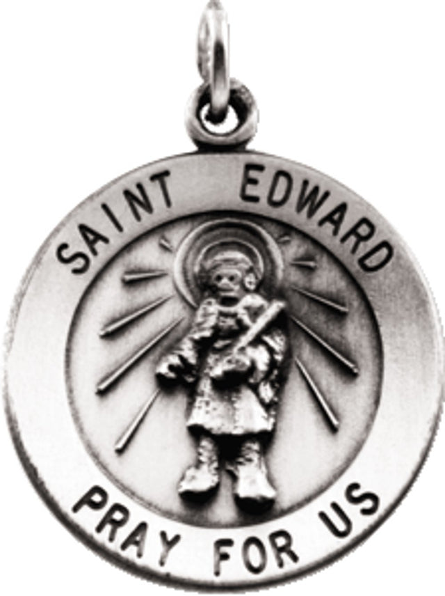 Sterling Silver 18 mm Round St. Edward Medal  