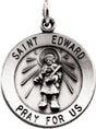 Sterling Silver 18 mm Round St. Edward Medal  