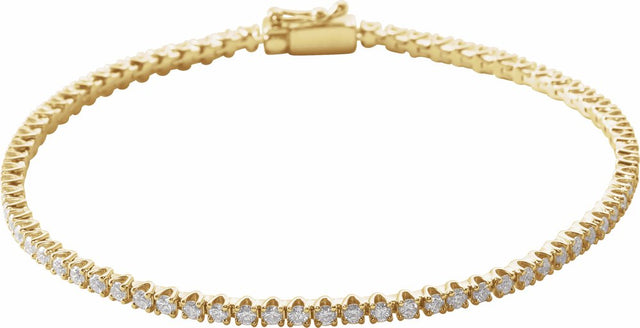 14K Yellow 2 CTW Natural Diamond Line 7" Bracelet