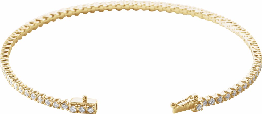 14K Yellow 2 CTW Natural Diamond Line 7" Bracelet