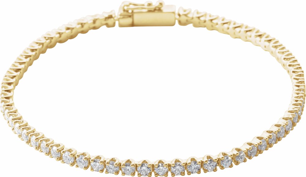 14K Yellow 3 CTW Natural Diamond Line 7" Bracelet