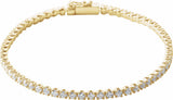 14K Yellow 3 CTW Natural Diamond Line 7" Bracelet