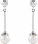 Sterling Silver Cultured White Freshwater Pearl Earrings